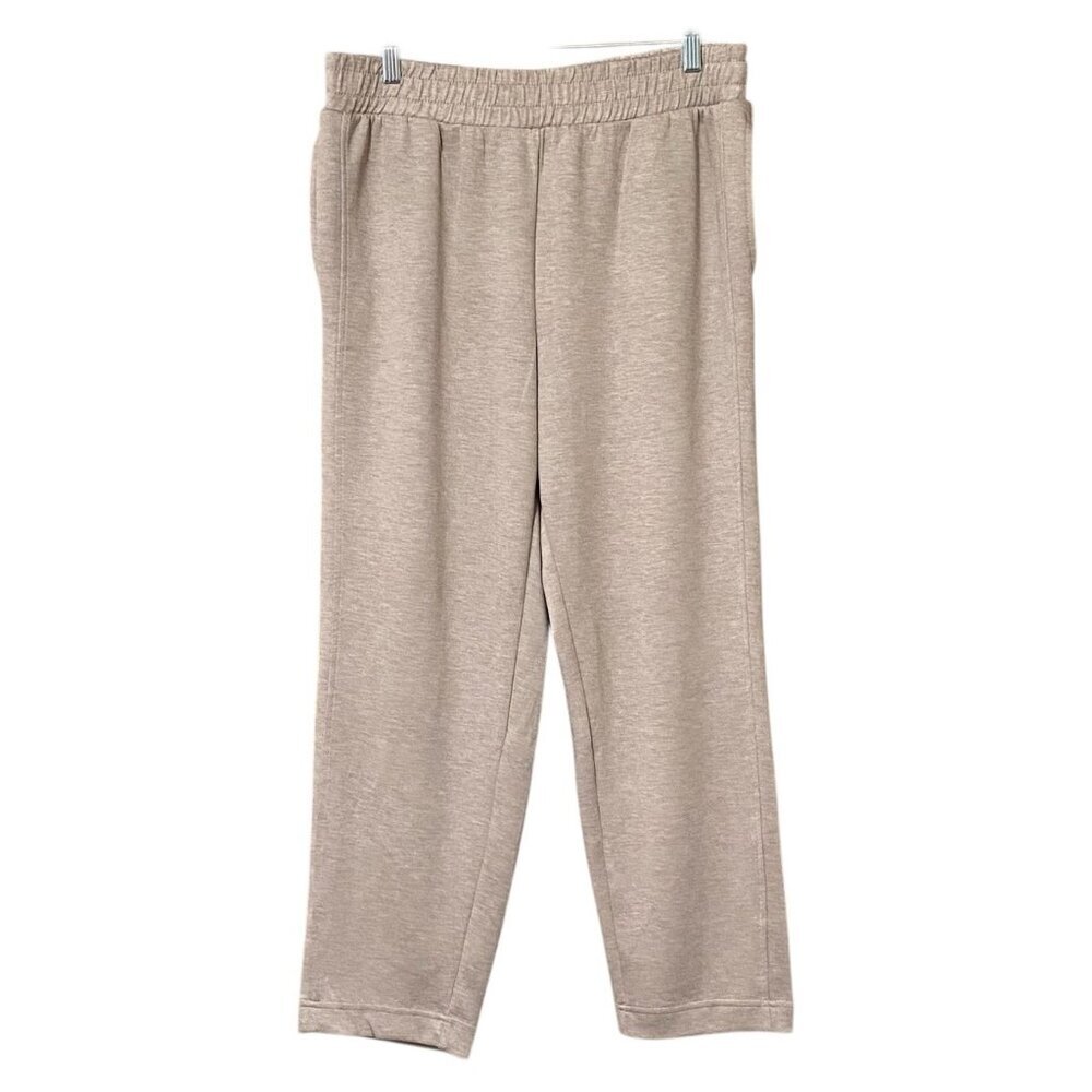 Danskin Luxe Retro Womens L Brown Stretch Jogger Pants Elastic Waist Pockets NWT